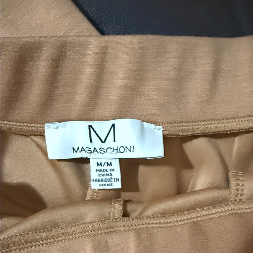 Magaschoni Tan Wide-Leg Pants - Picture 2 of 9